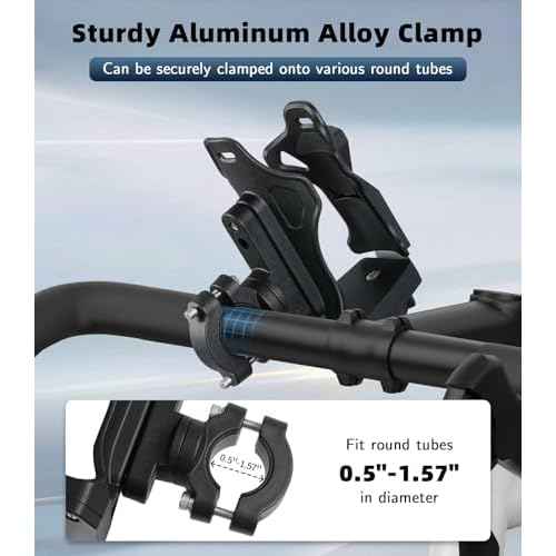 MoKo Bike Water Bottle Holder, Adjustable Bike Water Bottle Cage for 1.9-3.6" Diameter Bottle, for Handlebar & Frame, Motorcycle Cup Holder with Screw Tool, for Bicycle/Stroller/Scooter/Wheelchair/ATV