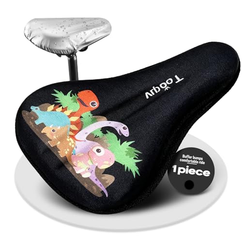 Kids Bike Seat Cushion Black S - Cartoon Non-Slip Shock Absorbing Seat Cover