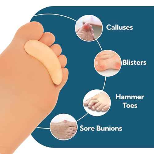 Dr. J's One Step Shop Hammertoe Relief Pads ? Podiatrist Recommended Silicone Supports for Alignment and Offloading ? 2 Pairs (4-Pack) Soft Gel Cushions for Mallet, Claw, and Bent Toes ? Unisex Foot Support