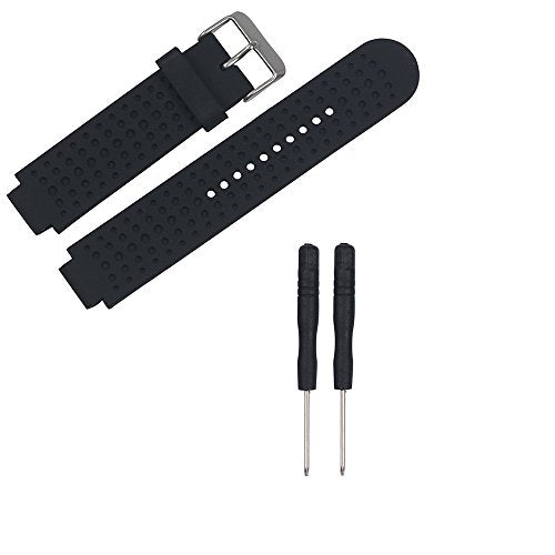Silicone Watch Band for Garmin Forerunner 25 Large - Black/Blue
