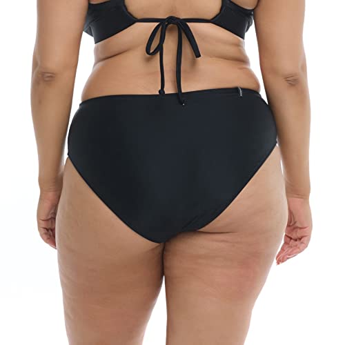 Body Glove Women's Retro Plus High Waist Bikini Bottom Swimsuit, Available in Sizes 1x, 2X, 3X
