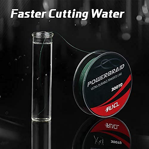 RUNCL PowerBraid Braided Fishing Line, Ultra Durable Braided Line 4 Strands - Seamless Weaving Tech, Enhanced Coating Tech, Zero Stretch, High Sensitivity (Moss Green, 300Yds, 30LB(13.6kgs))