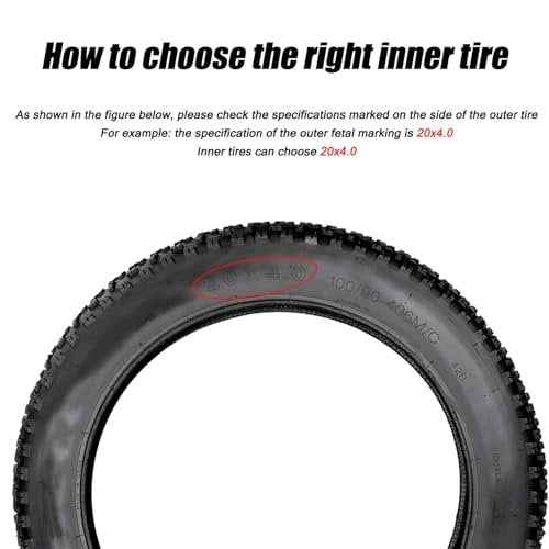 20x4.0/4.9 Fat Tire Bike Inner Tubes with AV 32mm Valve, 20x4.0/4.9 Premium Butyl Rubber Inner Tube for 20 inch Ebike Electric Bicycle for Road/MTB/Mountain/E Bike
