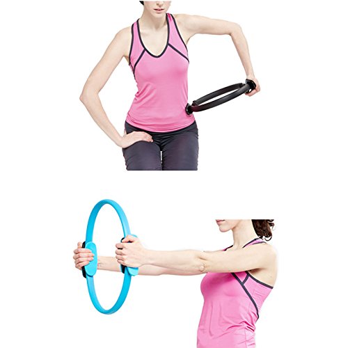 Fitness Pilates Ring - Double Handle Exercise Circle Fitness Magic Circle Resistance Ring Yoga Accessory Gym Workout Training Tool Resistance Circle for Home Thigh Workout