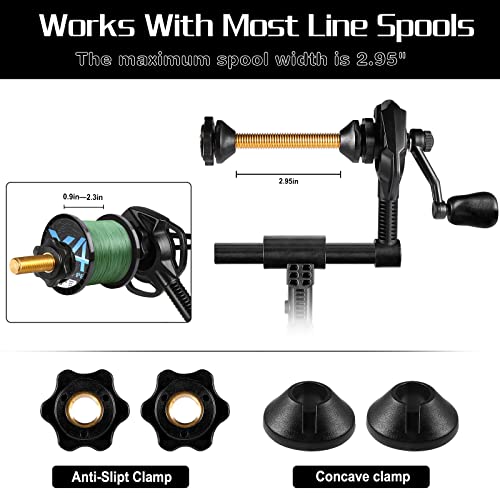 Fishing Line Spooler for Reels and Rods - Versatile Line Unwinding Tool with Clamp - Variation of Fishing Rod Clamp Spooler