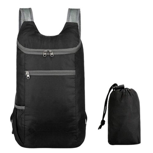 Packable Backpack for Men Women, 15L Waterproof Foldable Hiking Backpack with Breathable Shoulder Strap, Lightweight Outdoor Daypack for Travel Camping Biking Cycling, Black