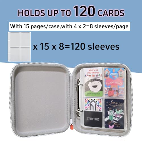 Blue Sparkly Card Case Holder for Yoto Cards - 120 Pockets Zipper Organizer