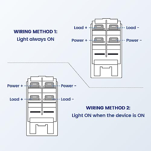 Marine Toggle Switch 4-Pin SPST 12V/20A, 24V/10A – 6-Pack with Night Glow Sticker