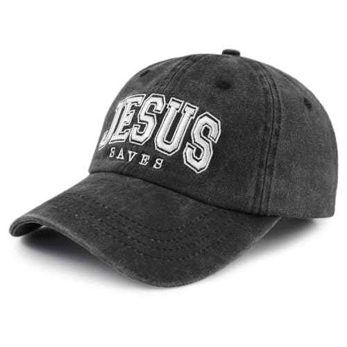 Jesus Saves Hats for Men Women, Funny Adjustable Cotton Christian Baseball Cap