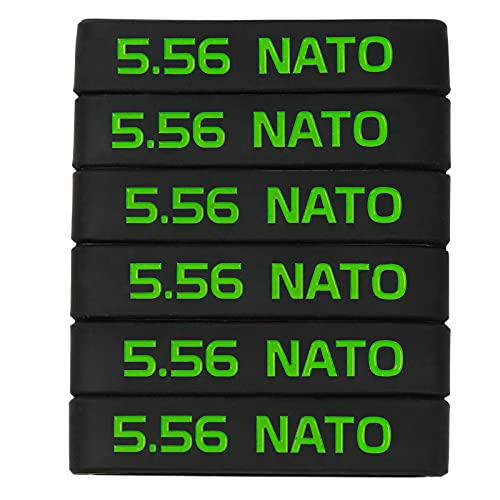 Aolamegs 5.56 Magazine Marking Bands - Black-Green 6 Pack