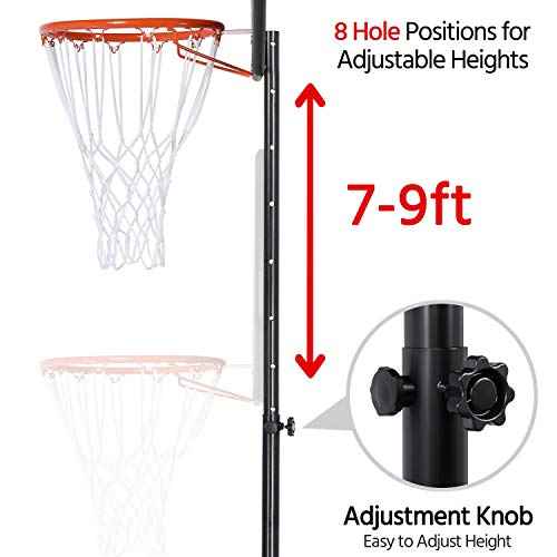 Yaheetech Kids Basketball Hoop Basketball Goals Outdoor Basket Ball Hoop for Kids 7-9ft Height Adjustable Basketball Court with 32'' Backboard for Youth