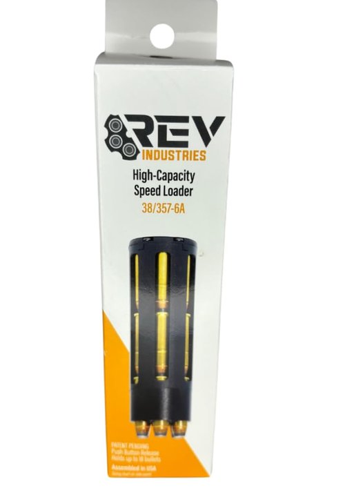 RevIndustries 38 Special Speed Loader ??High-Capacity 2-in-1 Reload Tool for 357 Magnum Revolvers (18-Round Triple Stack or 6-Round) ??Patented Push-Button Release ??Assembled in USA, Veteran-Owned