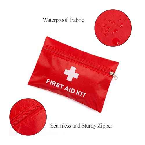 HNYG 12 Pcs First Aid Bags Empty,Mini First Aid Pouch Empty,Mini First Aid Kit Bulk,Zipper Pouches for Emergency,Travel and Outdoor.(4.3 x 6.3 inch)