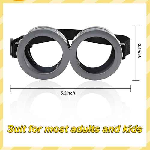 2 Pack Round Cartoon Goggles Costume Accessories Vintage Steampunk Goggles Cosplay Party Supplies