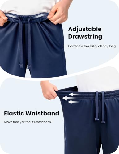 Boys Athletic Shorts 5 Pack - Quick Dry Basketball Shorts with Pockets, Medium / Black, Grey, Navy