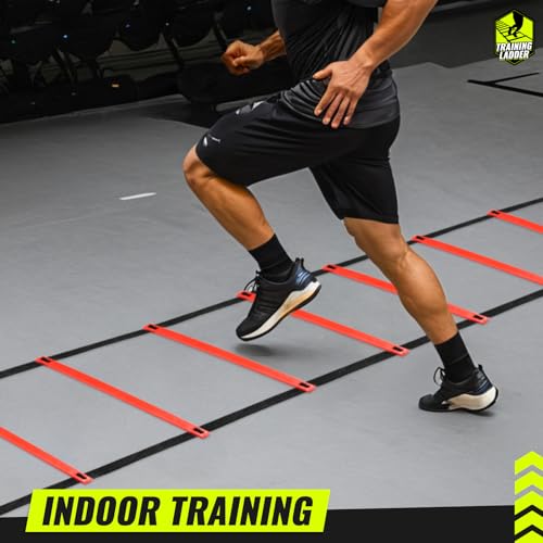 Red 23 ft Agility Ladder Speed Training Equipment for Soccer & Fitness