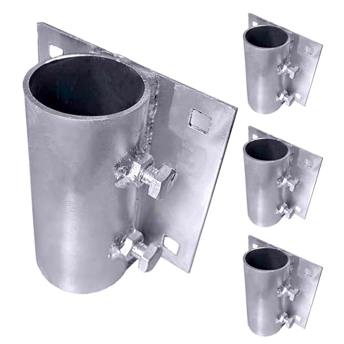 4 Pack Galvanized Dock Pipe Leg Holders - Heavy Duty Side Mount Brackets for Watercraft Docking