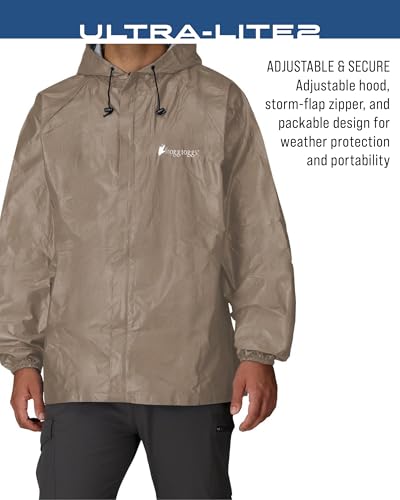 Men's Ultra-Lite2 Waterproof Breathable Rain Jacket - Khaki, Large
