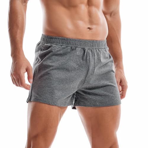 Mens 3 Inch Cotton Blend Gym Shorts - Large Dark Gray
