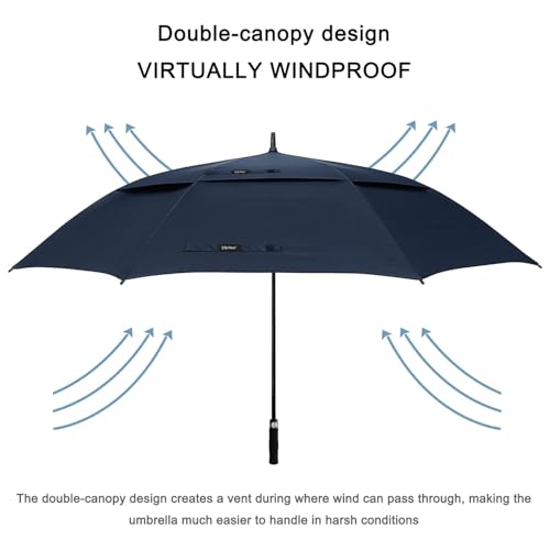 G4Free 72-Inch Oversized Windproof Golf Umbrella Navy Blue