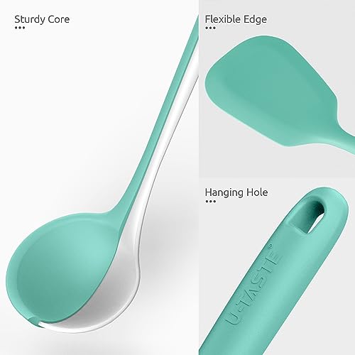 U-Taste Silicone Kitchen Utensil Set of 5 - Aqua Sky, 13.6" Long