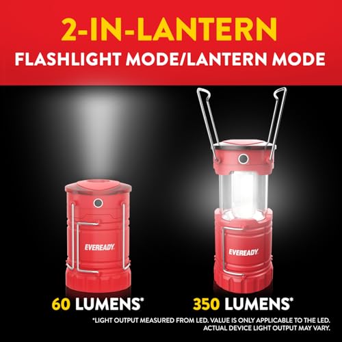 Red LED Camping Lantern 360 PRO 3-Pack - Super Bright Water-Resistant Tent Lights