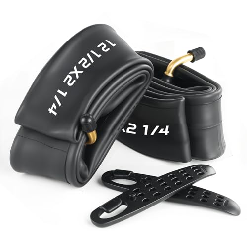 12.5 x 2.25 Inch Bicycle and Scooter Inner Tubes with Angled Valve - 2 Pack