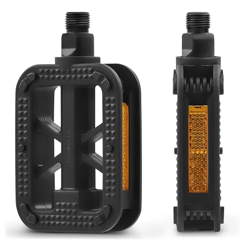 9/16 Inch Bike Pedals with Reflectors Waterproof Bicycle Pedals for Mountain Road & Electric Bikes