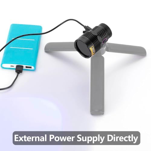 UV Blacklight Flashlight 12W 365nm Long Range UV LED with Battery and Safety Glasses