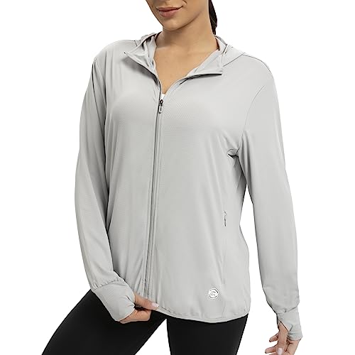 Women's Sun Protection UV Hoodie Jacket XXL Grey Lightweight UPF50+
