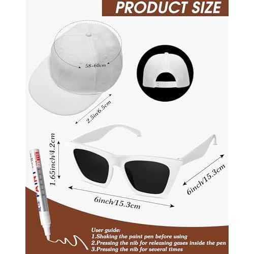 Yahenda 4 Pcs Halloween 80s 90s Hip Hop Costume Accessories Kit Rapper 2000s Sunglasses Hat Chain Outfit for Adults