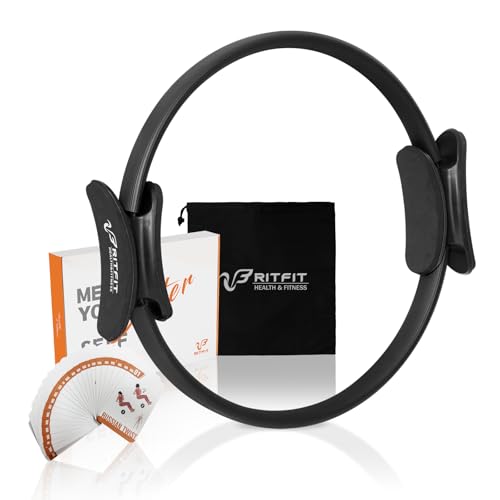 RitFit 14-Inch Pilates Ring Fitness Circle with Handles - Black