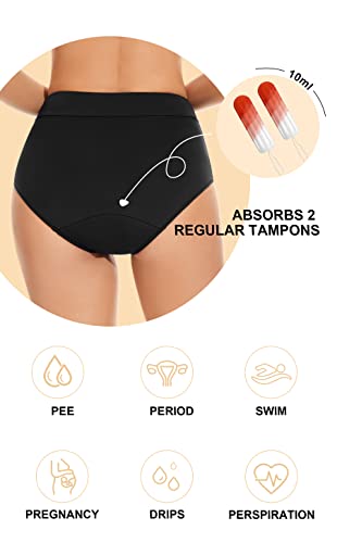 Leakproof Period Swim Bikini Bottoms for Teens Girls Women - Large Black