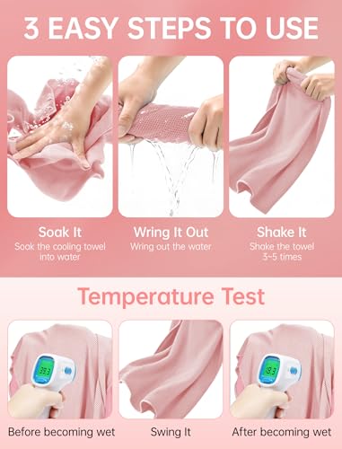 Cooling Towels for Hot Weather 4 Pack UPF50 Microfiber - Macaron Pink, Lavender, Mint, Blue