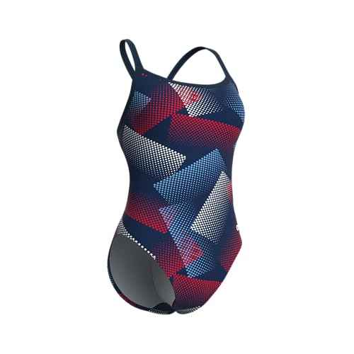 ARENA Girls' Performance Halftone Team Print Challenge Back Youth Bathing Swimsuit