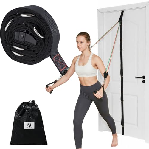 Slim Panda Door Anchor Strap 2-Piece Resistance Band Set for Over-the-Door Workouts
