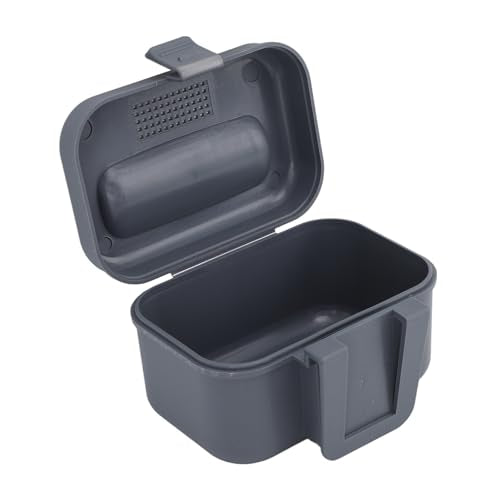 Fishing Live Bait Box, Fishing Bait Station Plastic Heat Resistant Perforated Cover Array Design Bait Bucket with Aerator Grey for Fishing Enthusiasts