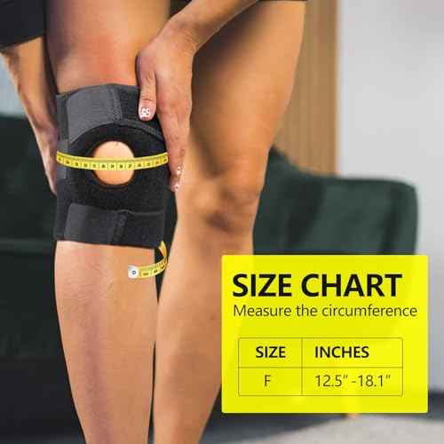 Knee Support Brace for Men Women, Adjustable Compression Sleeve Wrap Patellar Pad Tendon - Arthritis Pain, meniscus tear, Injury Recovery, Running