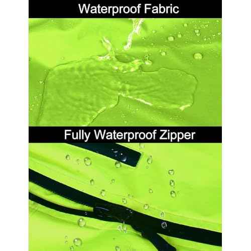 baleaf Men's Rain Jacket Waterproof Windbreaker Raincoat Running Cycling Hiking Gear Hood Lightweight Reflective Packable