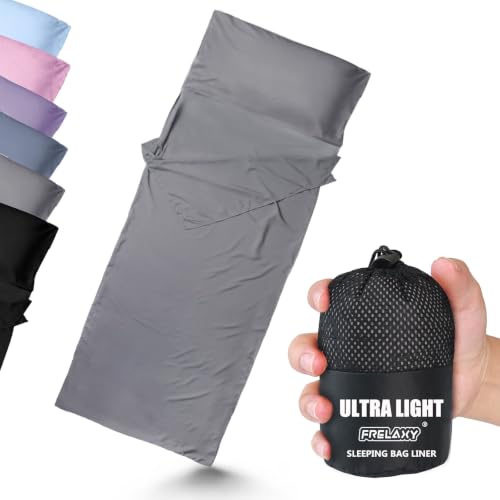 Frelaxy Ultralight Sleeping Bag Liner Gray No Zipper 27.5x84.6in Travel Sheet