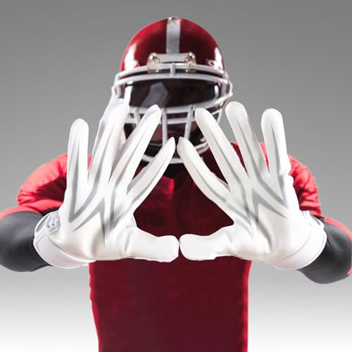 Football Gloves Men Women Boys Youth Super Grip X-Large White