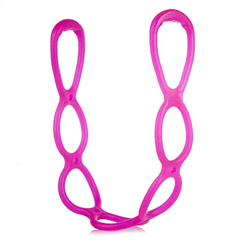 Pink 7 Ring Adjustable Resistance Exercise Band for Full Body Workout & Yoga