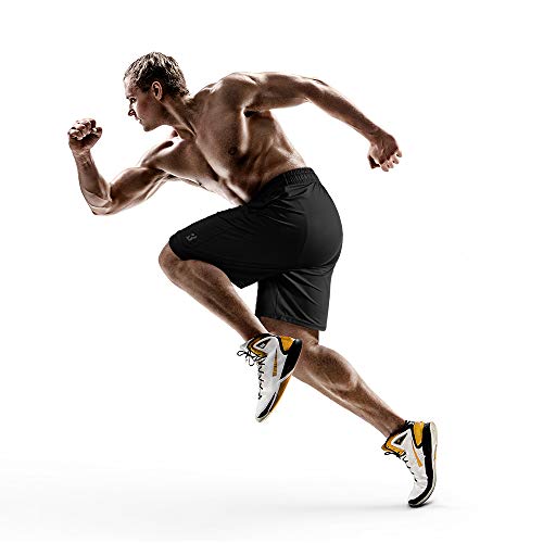 Men's 7 Inch Workout Shorts with Pockets - X-Large, Black & Gray 2 Pack