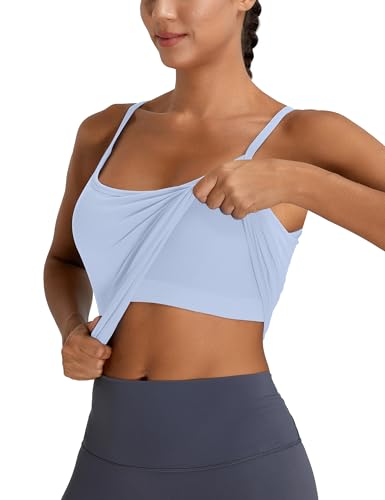 Women's Workout Tank Top with Built-In Bra & Adjustable Straps - Yoga & Athletic Top