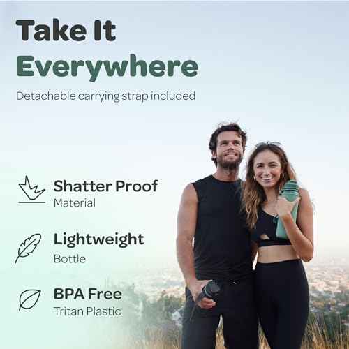Hydracy Water Bottle with Time Marker -Large BPA Free Water Bottle & No Sweat Sleeve -Leak Proof Gym Bottle with Fruit Infuser Strainer & Times to Drink -Ideal for Fitness Sports & Outdoors
