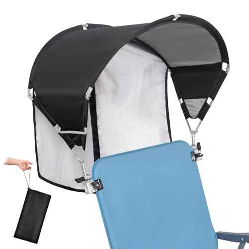 Universal Chair Umbrella Canopy, UPF 50+ Sun Shade with Adjustable Clamp, Fits Most Brands¡¯ Beach, Camping, Lawn, Tanning, Zero Gravity, Lounge & Fishing Chairs, Patent Design