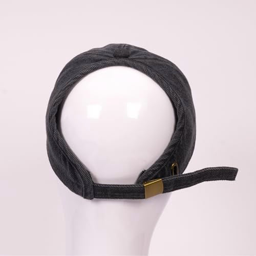 Backless Satin Lined Cap for Curls & Protective Styles - Solid Black Denim