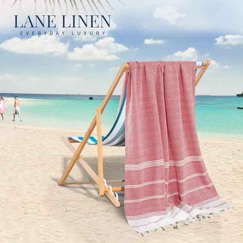 LANE LINEN 6-Pack Oversized Pre-Washed Beach Towels, Stylish Quick-Dry Pool & Travel Towels for Adults, 39"x71" - Diamond Multi Colors