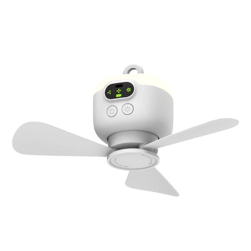 Camping Fan, 8000mAh Ceiling Fan with Remote Control, USB Rechargeable Tent Fan with Detachable Fan-Blades, Camping Fan with 4 Speeds, Ceiling Fan for Bedroom, Camping Outdoor Hanging (White)