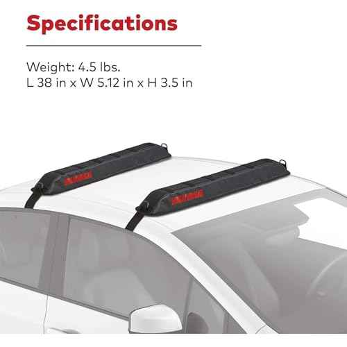 Yakima EasyTop Temporary Roof Rack with Heavy Duty Straps, Double Latching Buckle, and Tie Down Rope for Boats, Skis, and Snowboards, Black